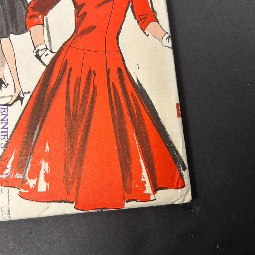 Vintage 60's Advance 9886 Sewing Pattern Misses Size 14 Fit and Flare Dress